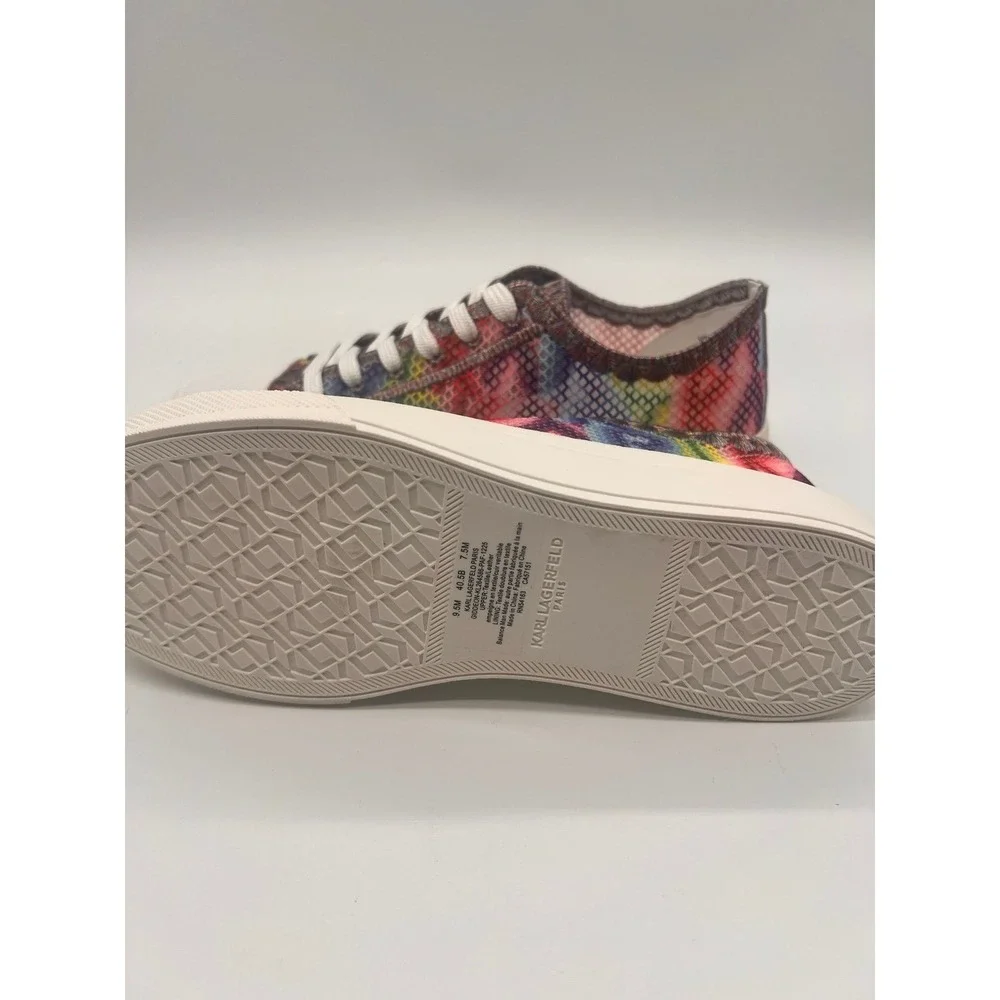 NEW Karl Lagerfeld Paris Gideon Multicolored Mesh Lace Up Sneakers W9.5